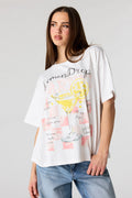 Cocktail Graphic Boyfriend T-Shirt
