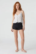 Miami High Rise Rhinestone Ripped Embroidered Denim Short