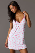 Playboy Ribbed Lace Trim Pajama Dress