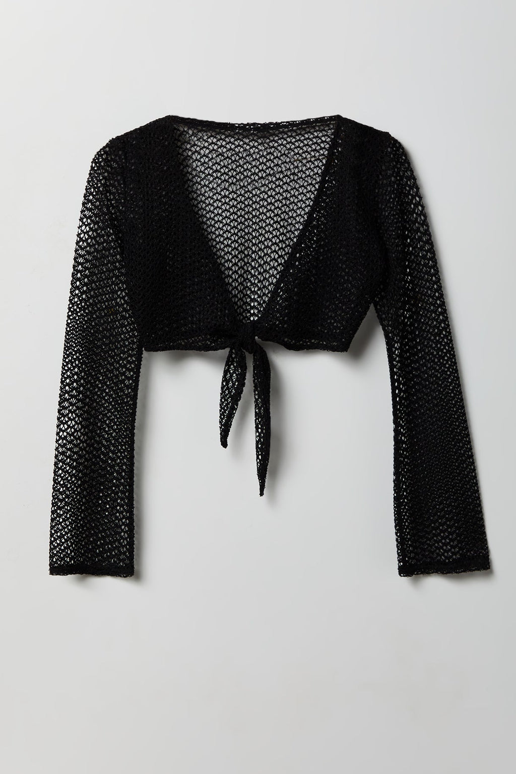 Crochet Tie Front Top Cover-Up