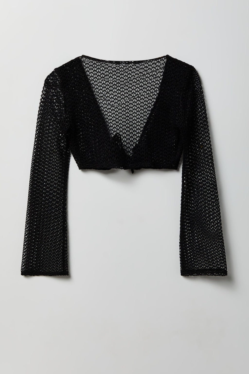 Crochet Tie Front Top Cover-Up