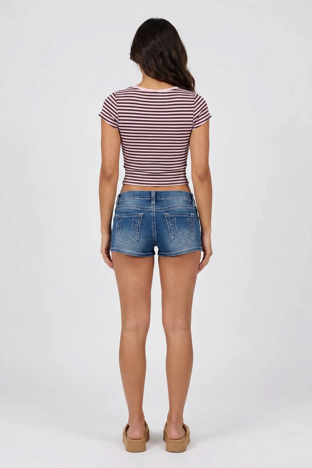 Ribbed Scoop Neck Button-Up Top