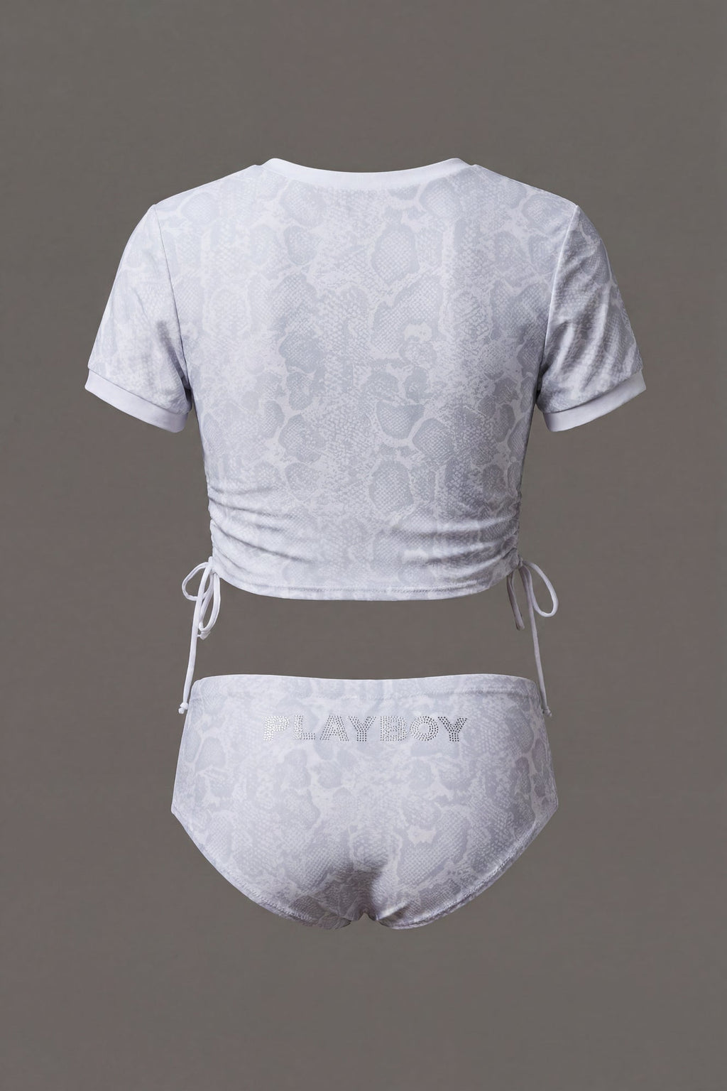 Playboy Rhinestone Ruched Swim Top