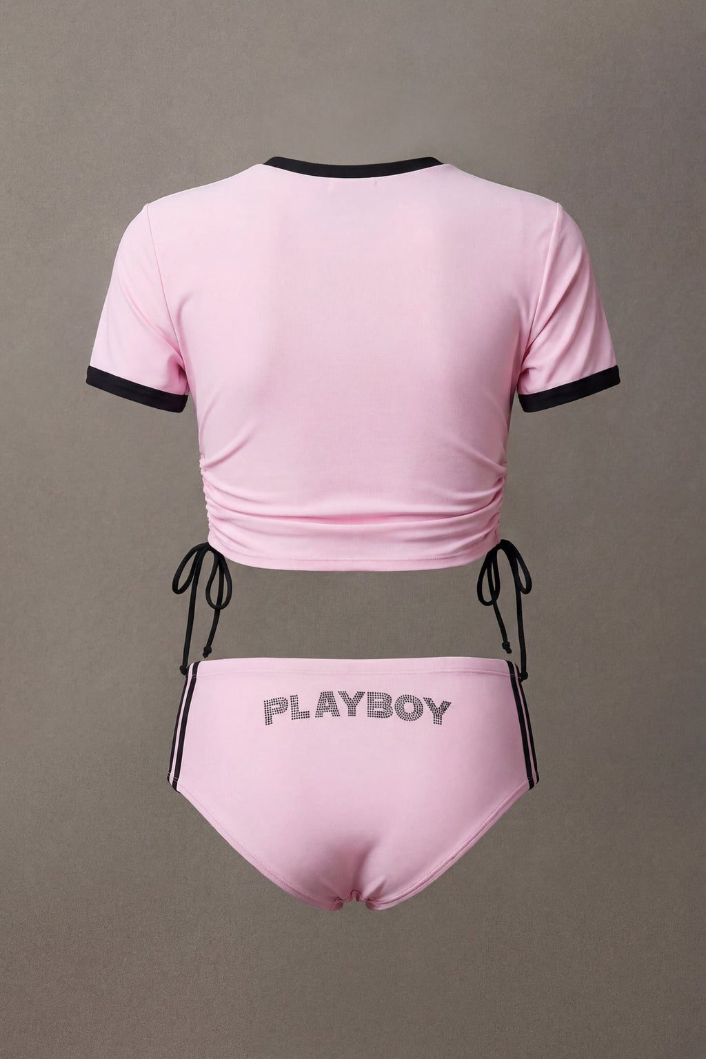 Playboy Rhinestone Ruched Swim Top