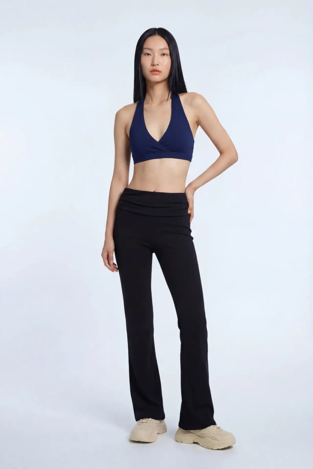Active High Density Surplice Halter Bra