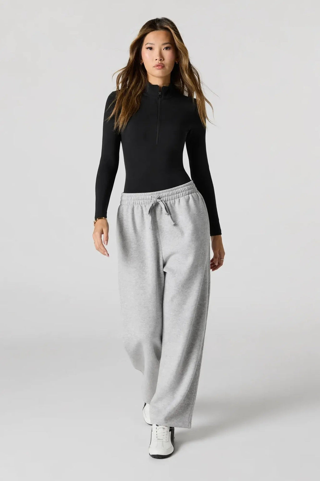 Contour Half Zip Long Sleeve Bodysuit