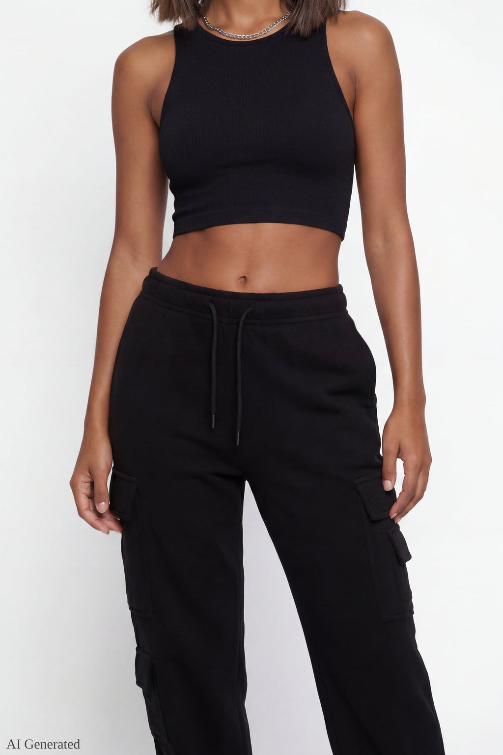 Fleece Low Rise Cargo Sweatpant