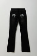 Stretch Low Rise Rhinestone Embroidered Flare Jean