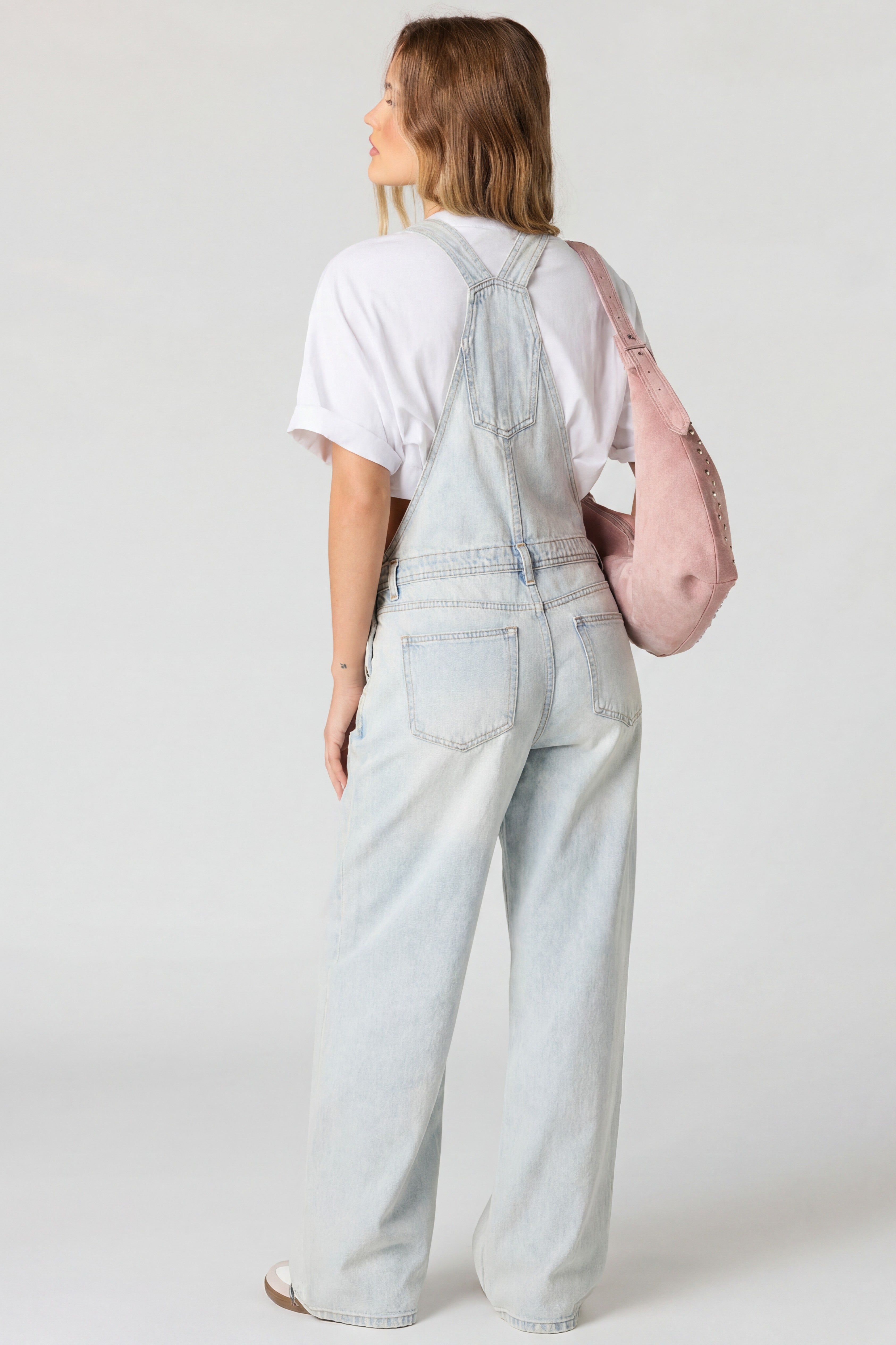 Wide Leg Denim Overalls