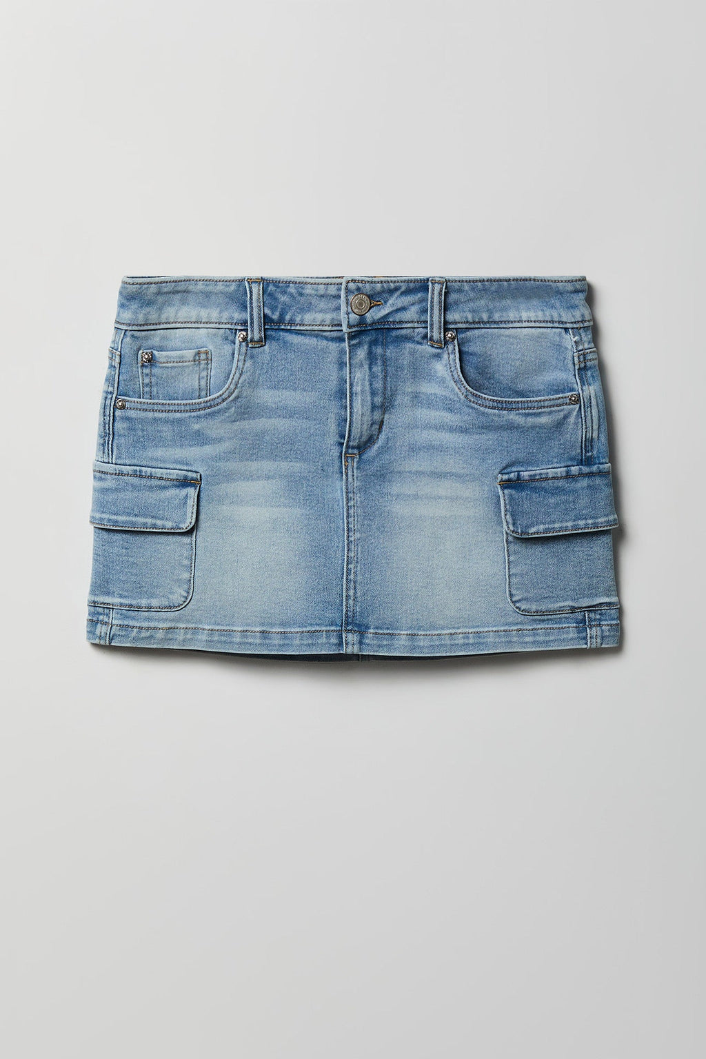 Denim Mini Cargo Skort