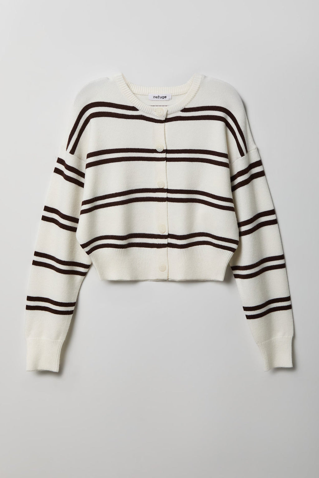 Striped Button-Up Cardigan