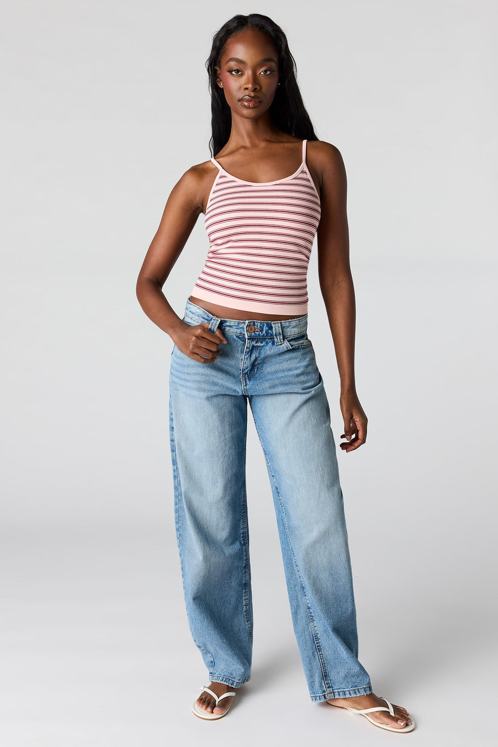 Braless Seamless Ribbed Scoop Neck Tank