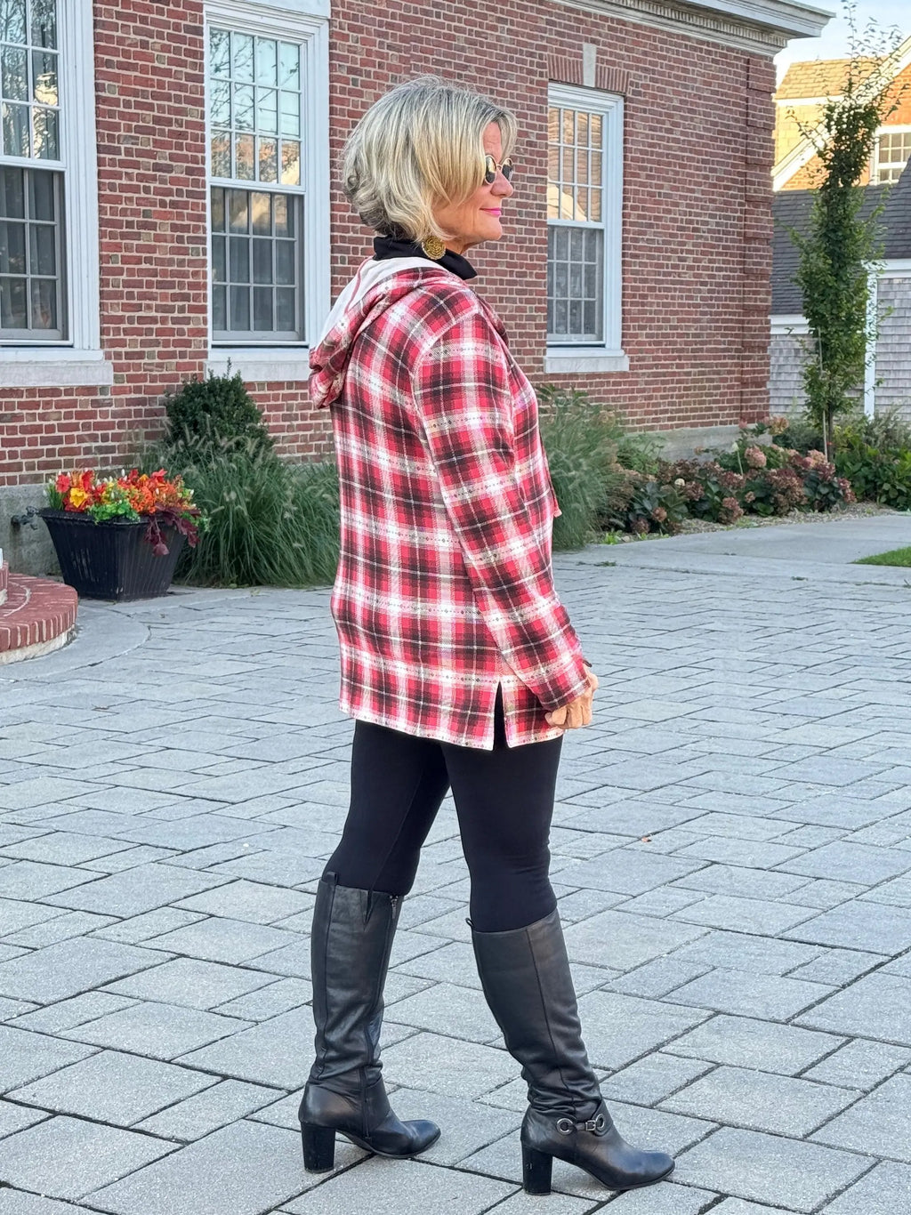 Rust Plaid Fall Day Hoodie