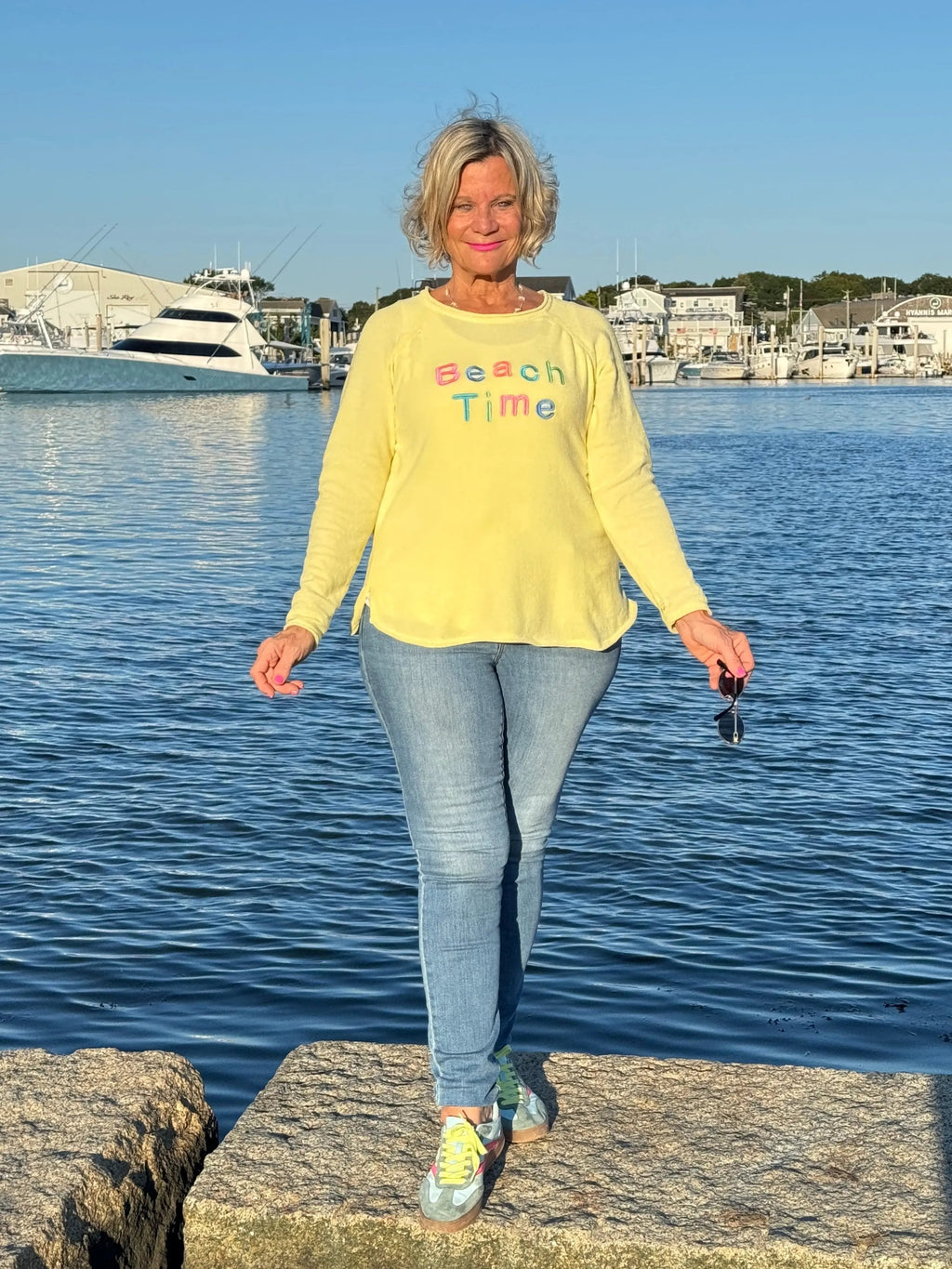 LULU-B YELLOW BEACH TIME SWEATER