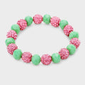 SHAMBALLA BALL FACETED BEAD STRETCH BRACELET