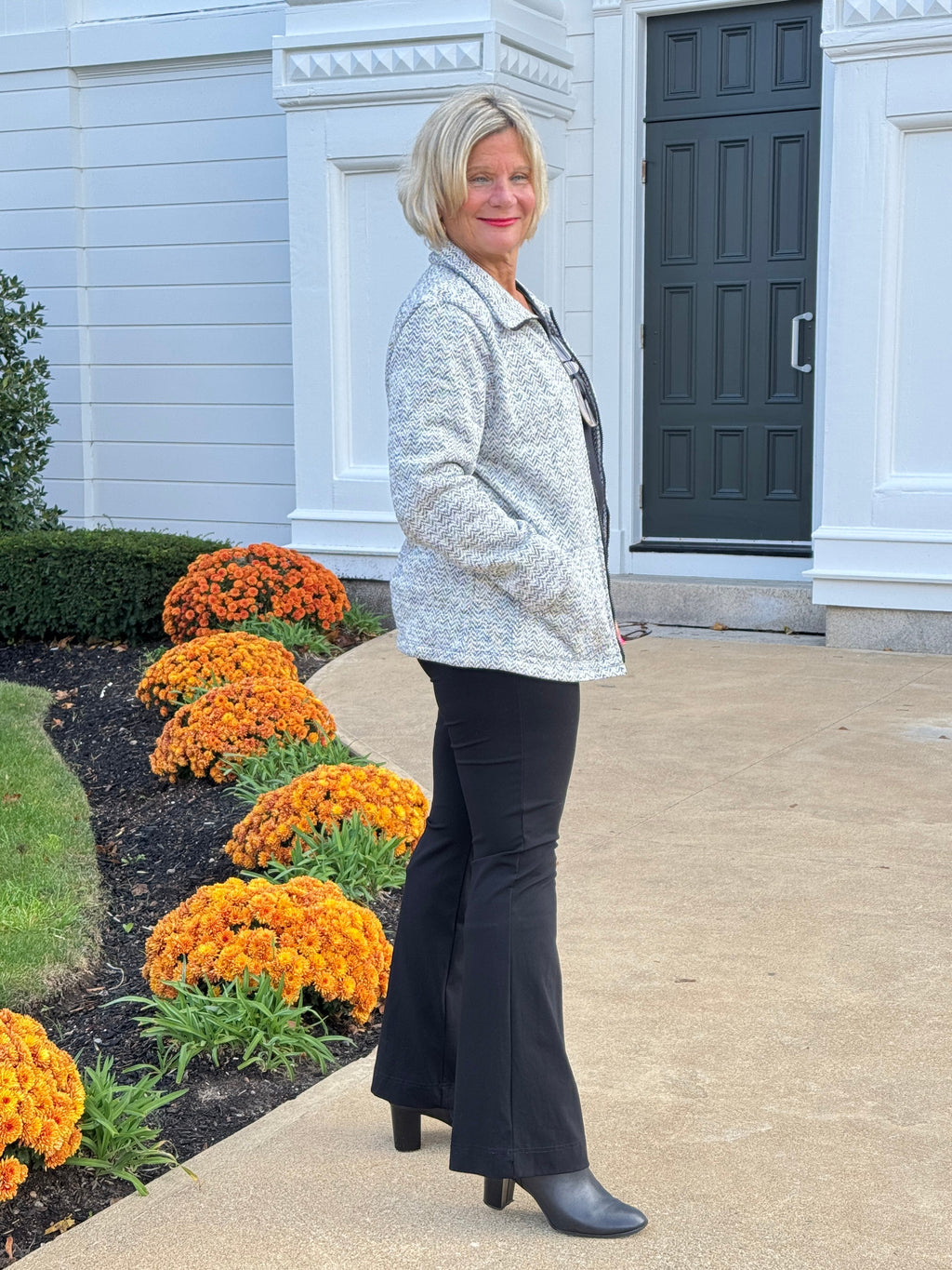 STYLING TWEED FULL ZIPPER JACKET