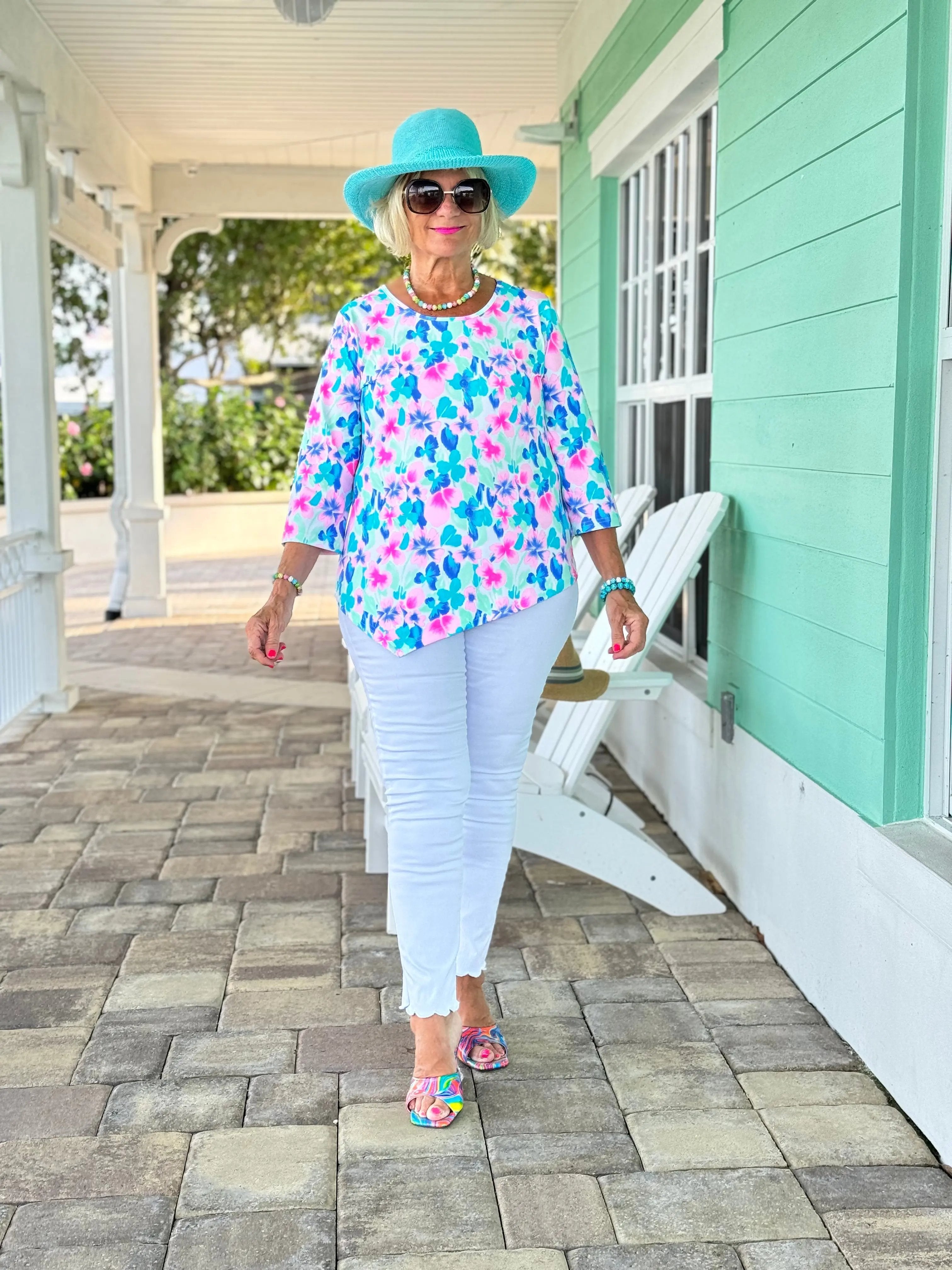 PINK PETALS ASYMMETRICAL TOP