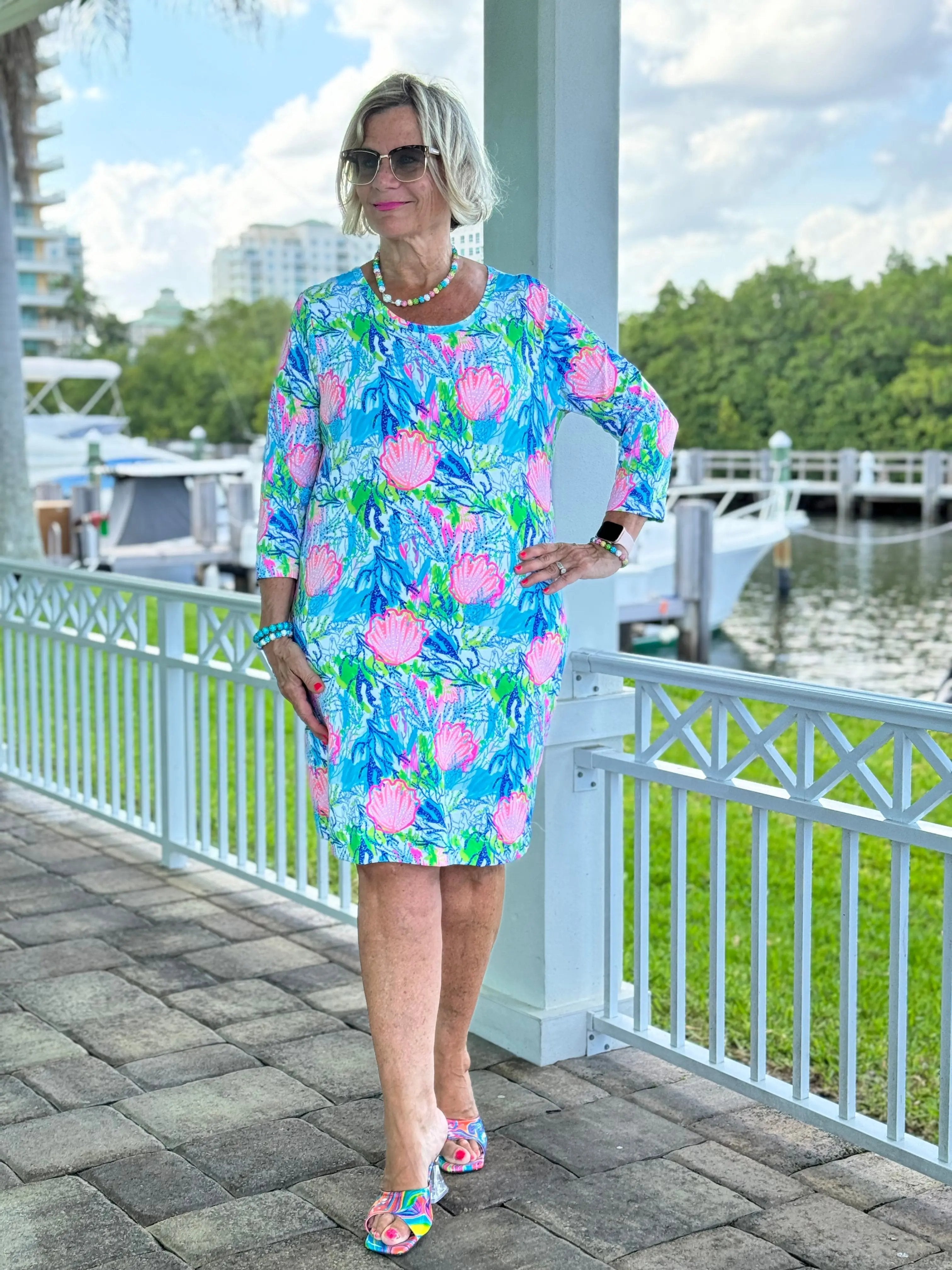 SEASHELL BEACH SLEEVE DRESS