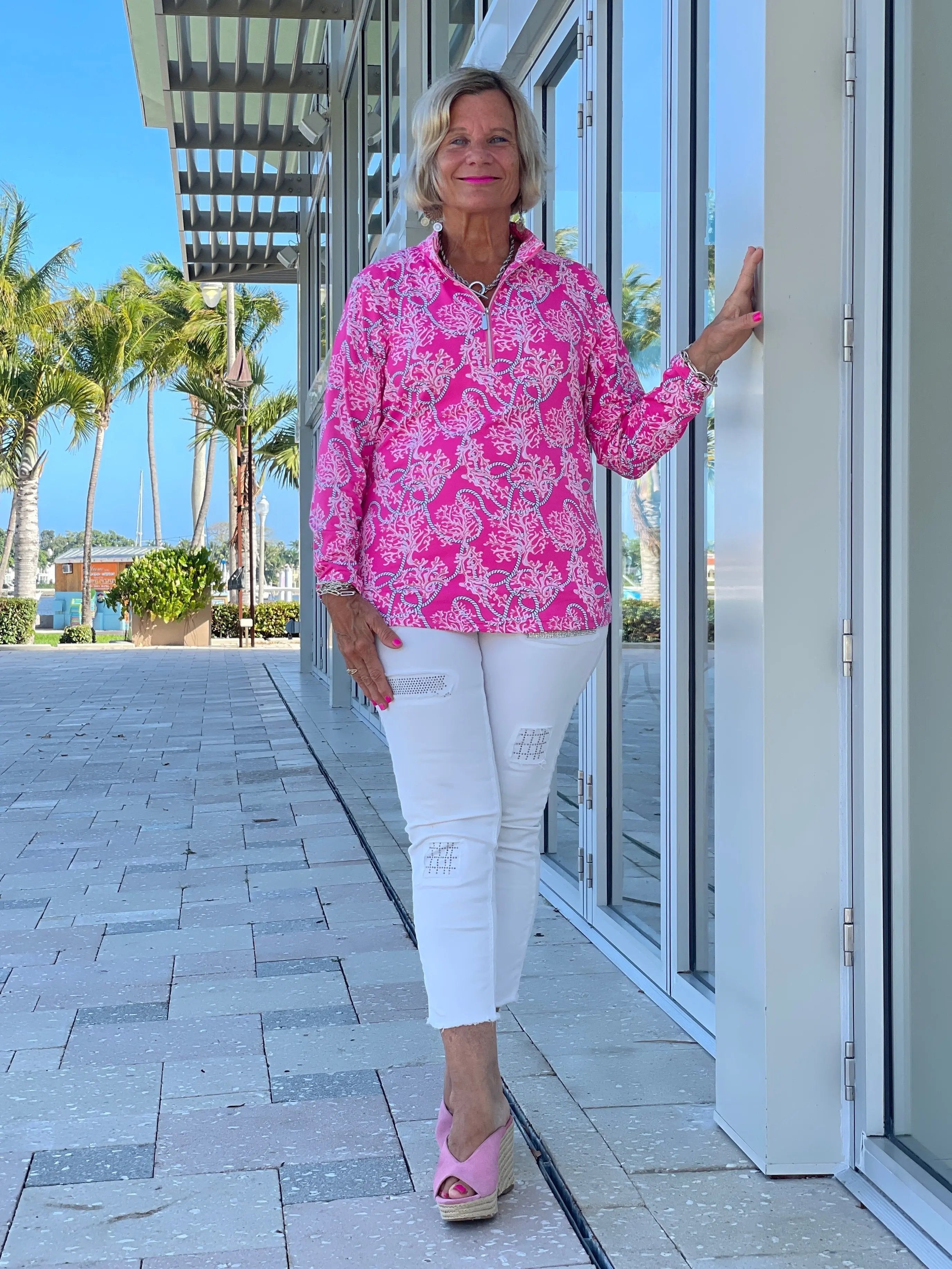 PINK LANE ZIPPER TOP