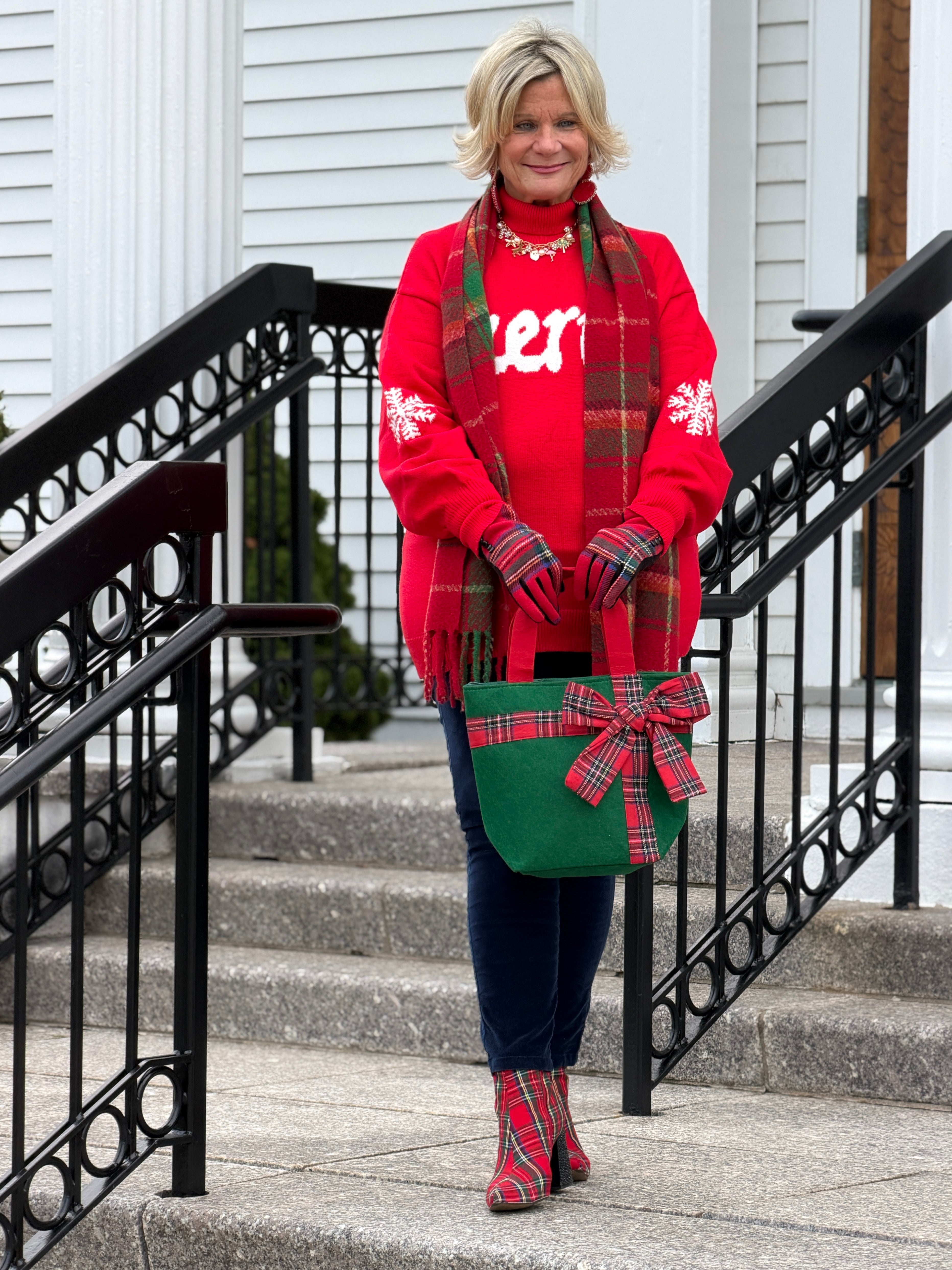 Merry Snowflake Pattern Christmas Turtleneck Sweater