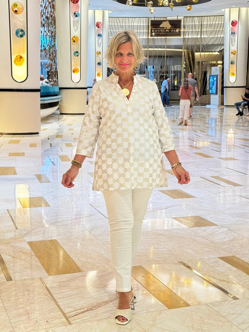 LULU-B WHITE GOLD TUNIC