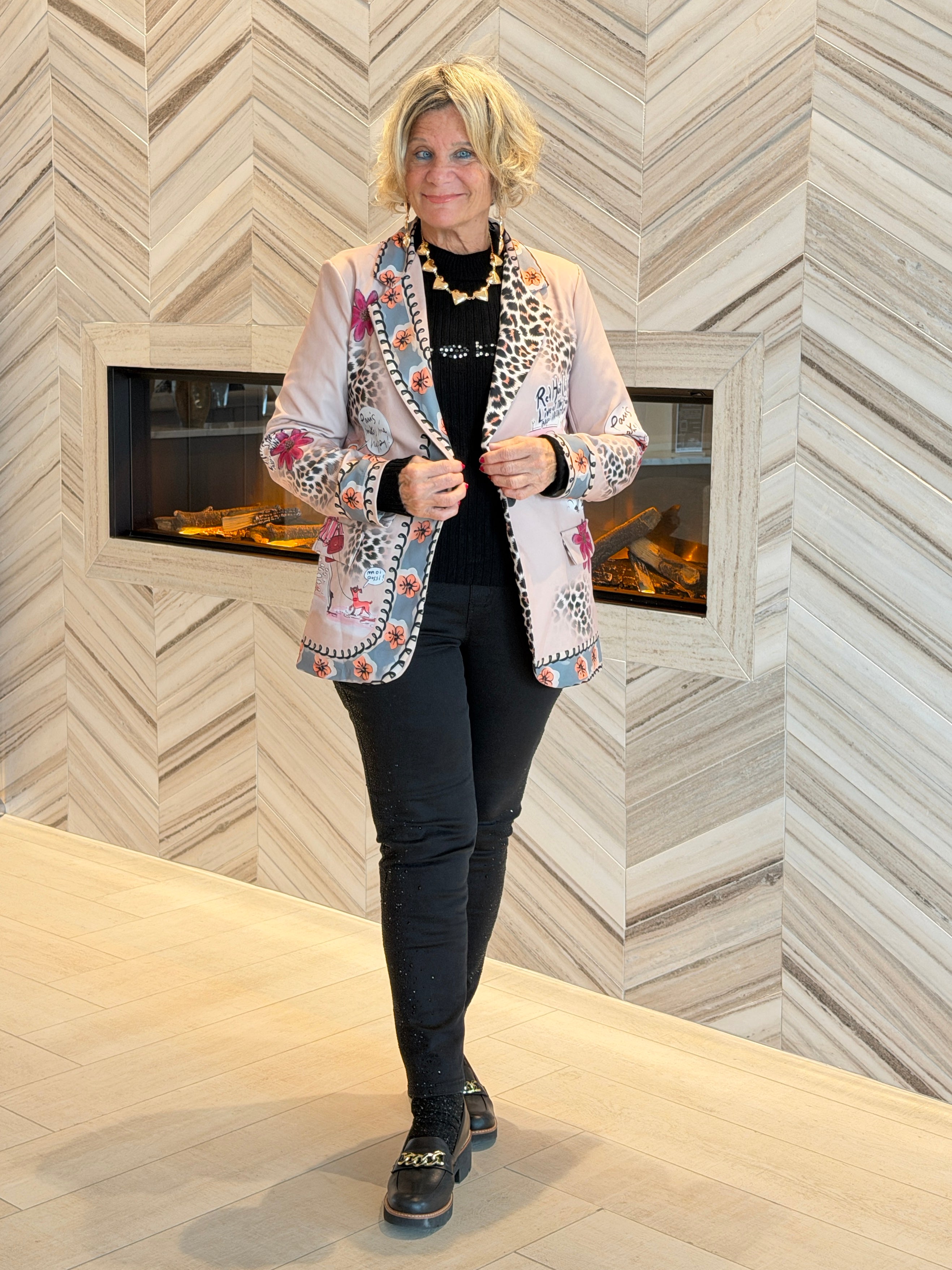 LUPA One Size Italian Parisian Chic Print Blazer  SHIPPING NOV 13-16