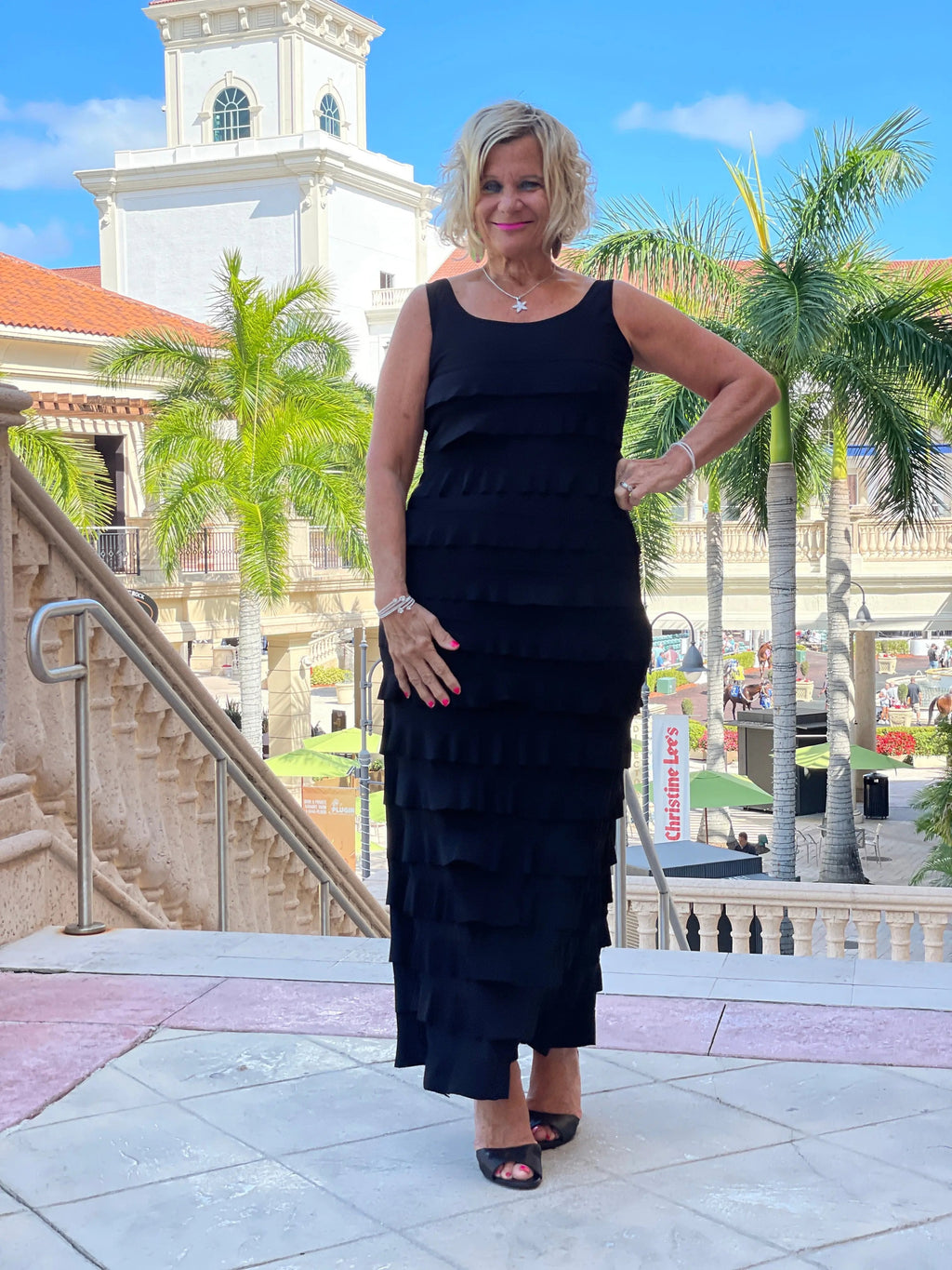 MIAMI NIGHTS  BLACK BLACK CHA CHA DRESS