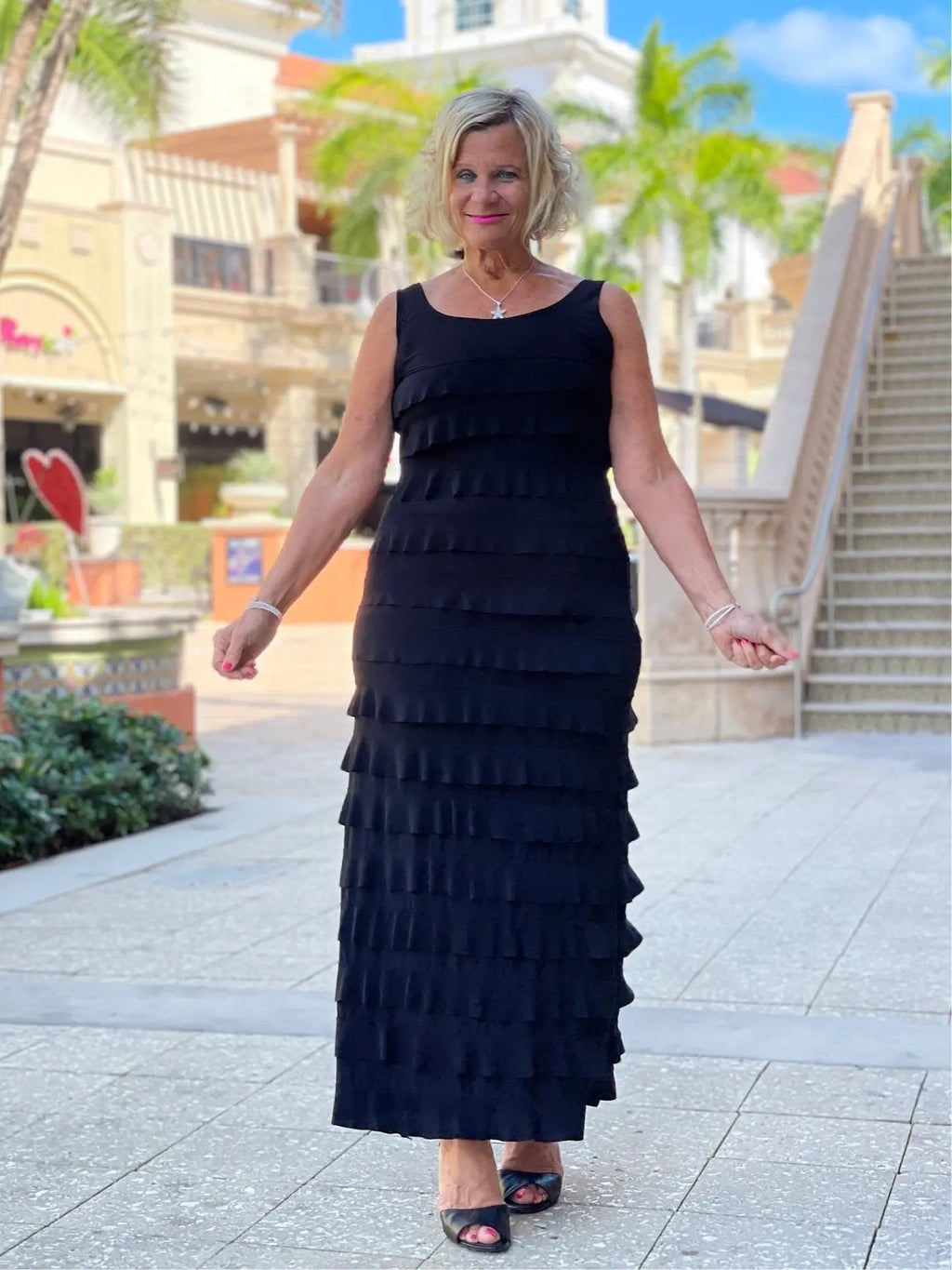 MIAMI NIGHTS  BLACK BLACK CHA CHA DRESS