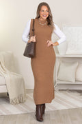 Camel Knit Sleeveless Bodycon Maxi Dress