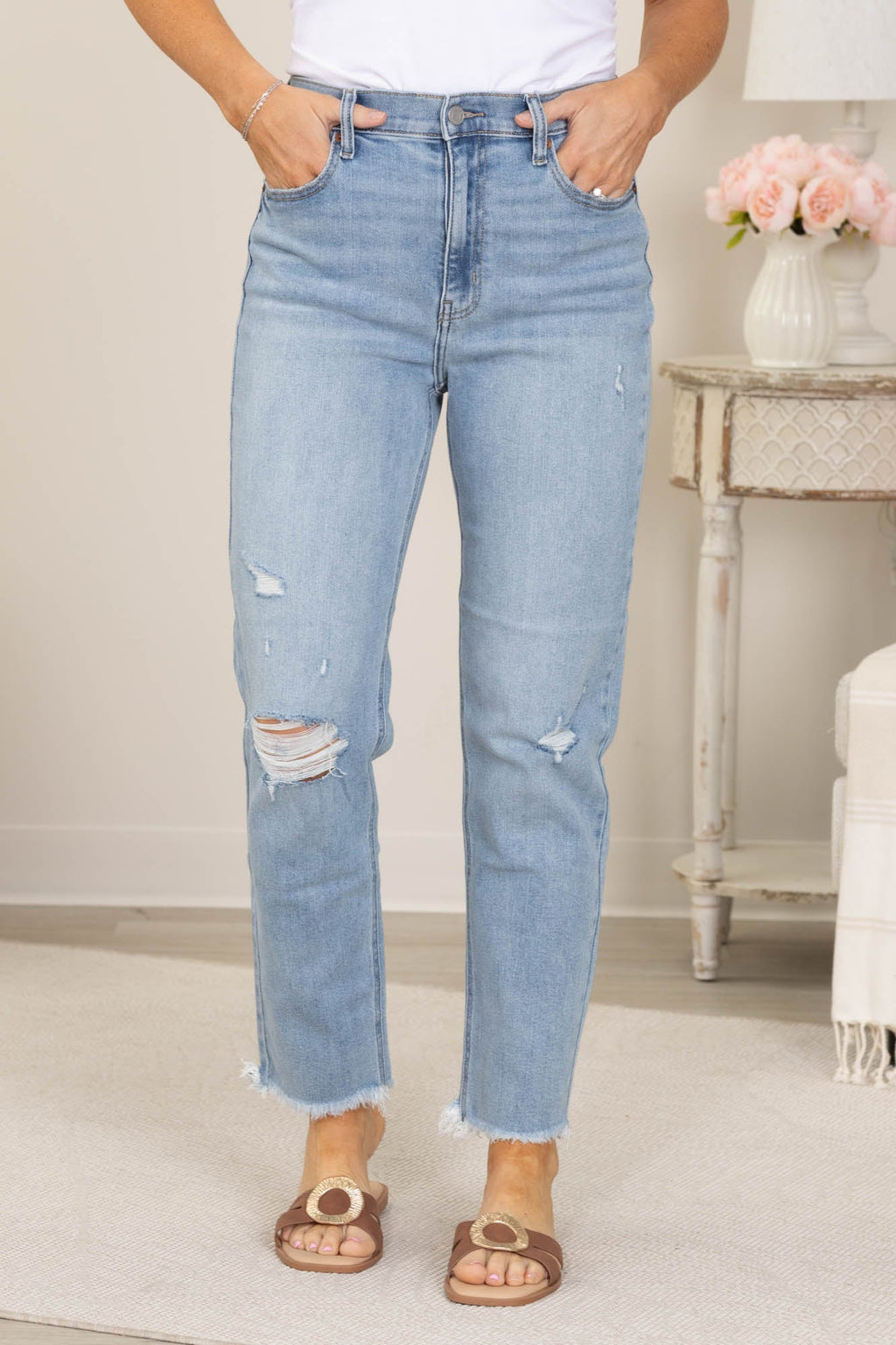 Cello High Rise Mom Fit Jeans