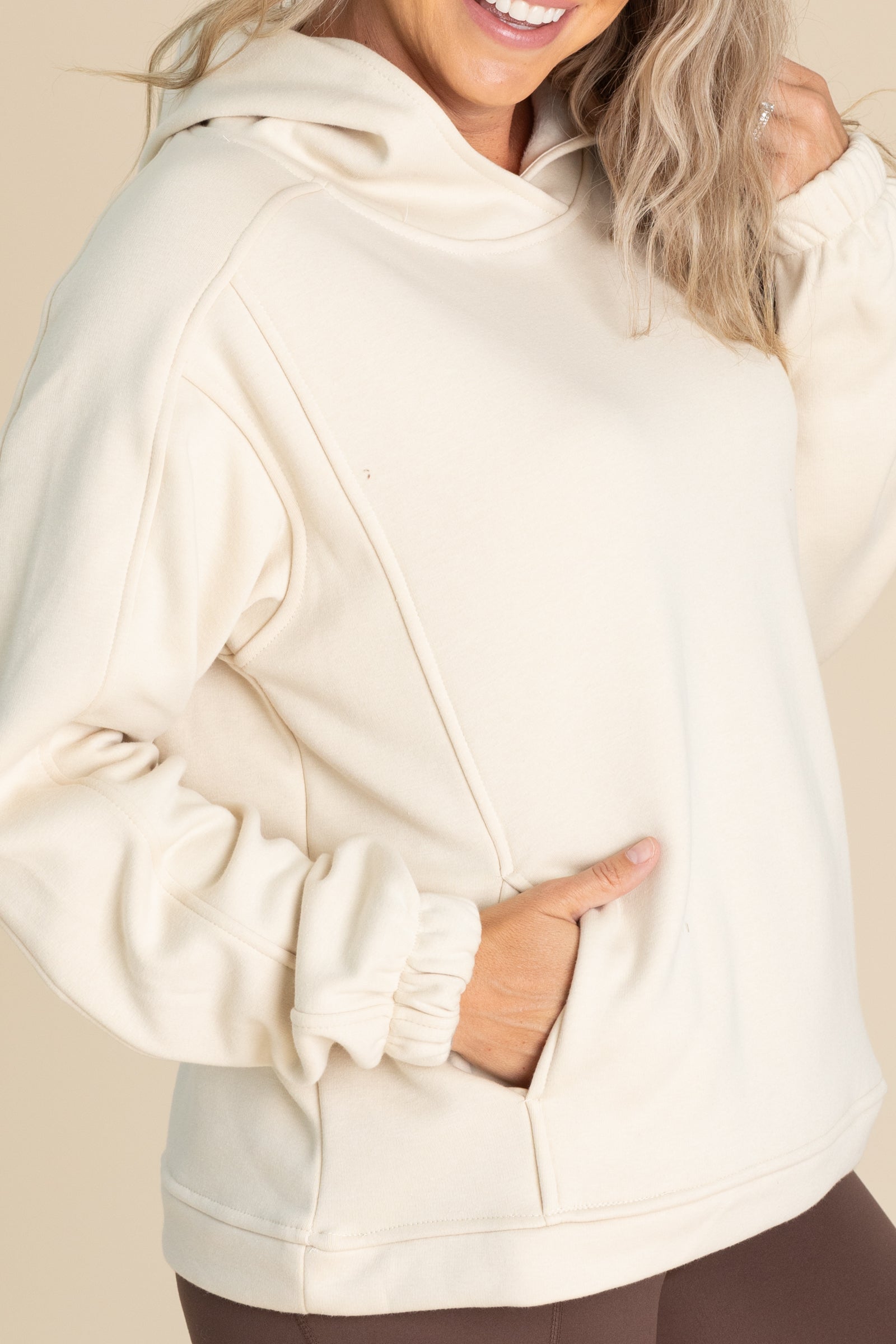 Brushed Fleece Hoodies With Pocket