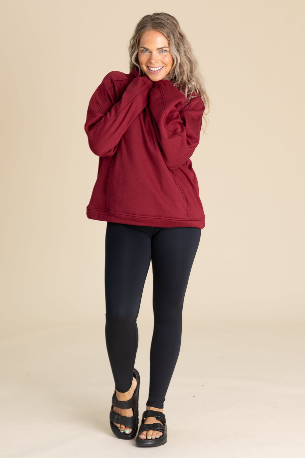 Brushed Fleece Hoodies With Pocket
