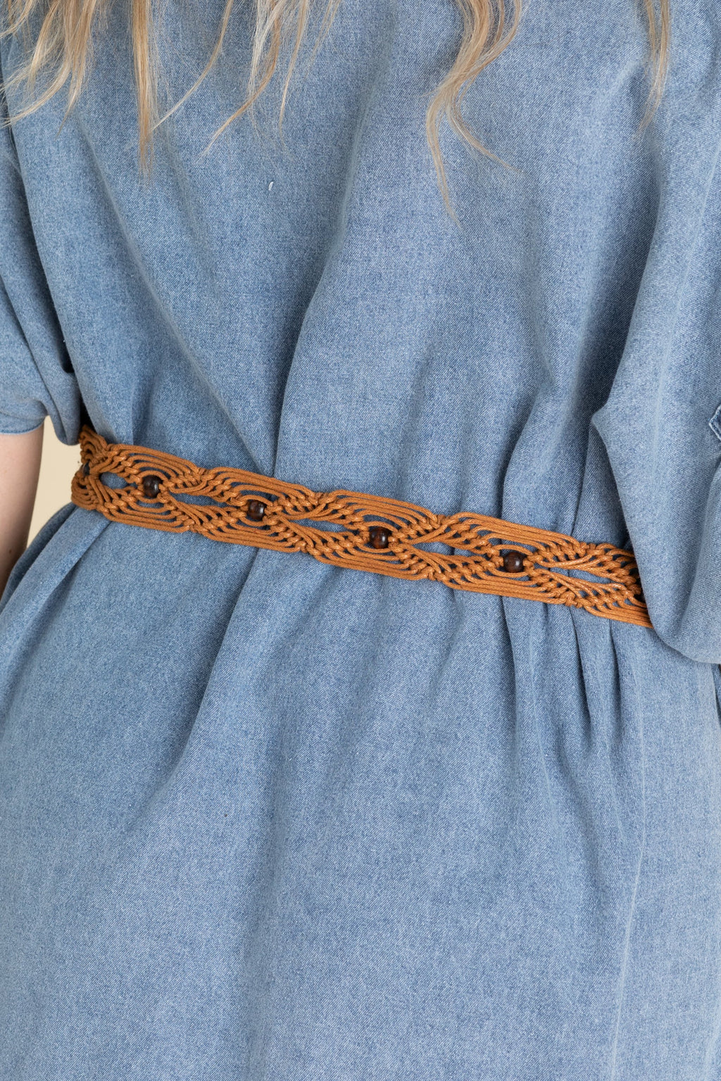 Camel Bohemian Vintage Woven Belt