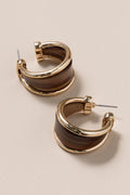 Brown Acetate Wide Open Hoop Earrings