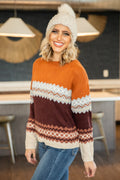 Brown and Camel Fair Isle Sweater