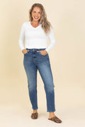 Cello Dark Denim High Rise Straight Jean