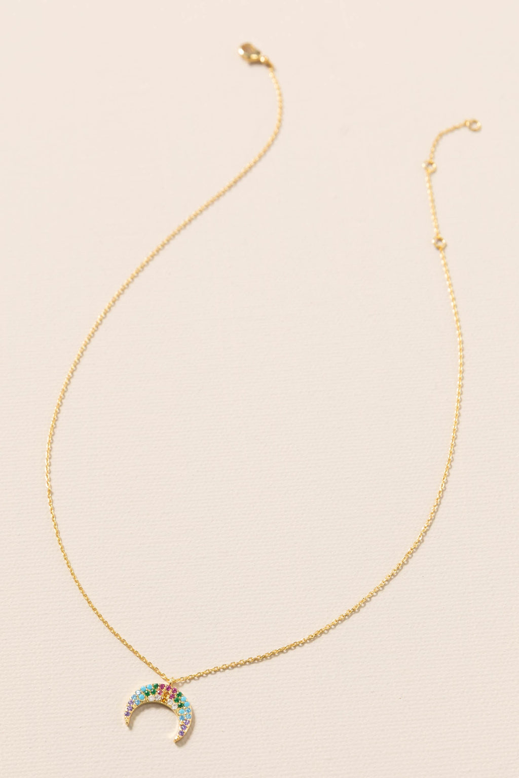 Celestial Pave CZ Crescent Moon Necklaces