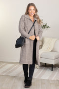 Brown Collared Maxi Sweater Cardigan Jacket