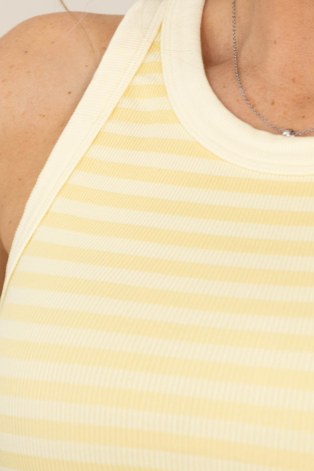 Contrast Stripe Reversible Knit Tank Tops