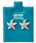 Made In USA Polished Starfish Earrings Gold or Silver