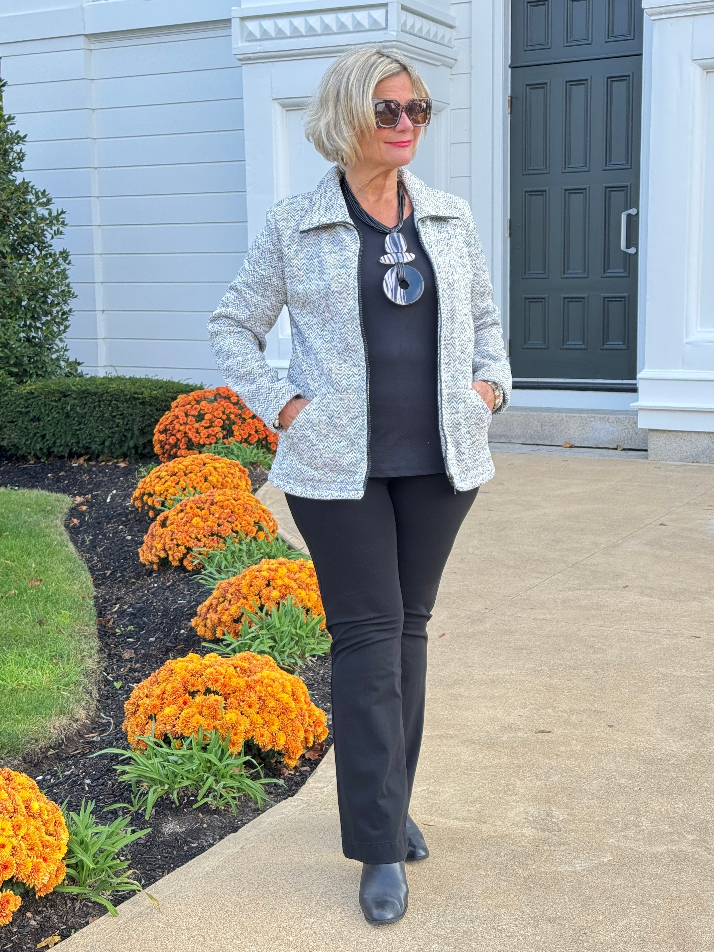 STYLING TWEED FULL ZIPPER JACKET