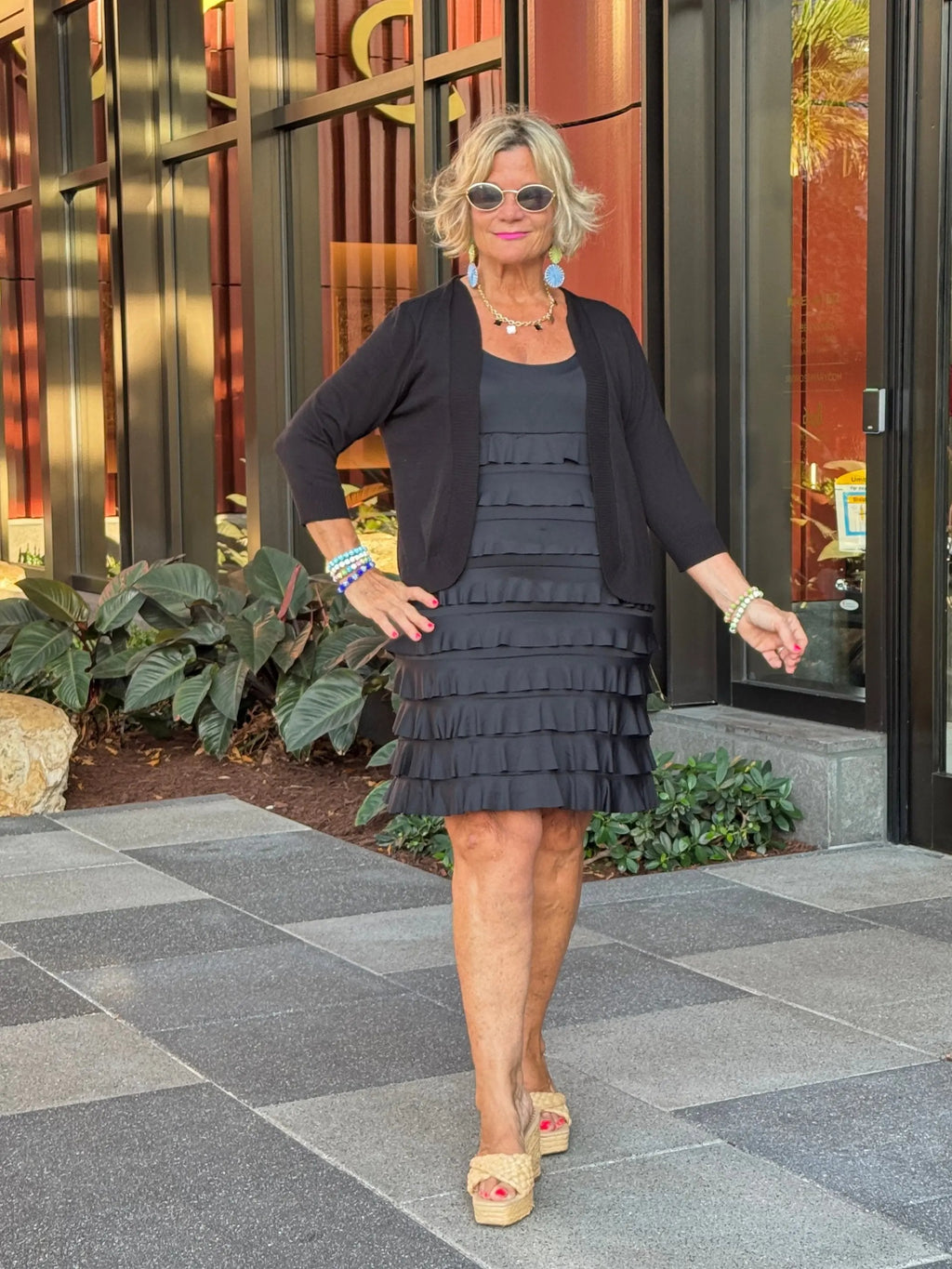 MIAMI NIGHTS  BLACK CHA CHA DRESS SHORT