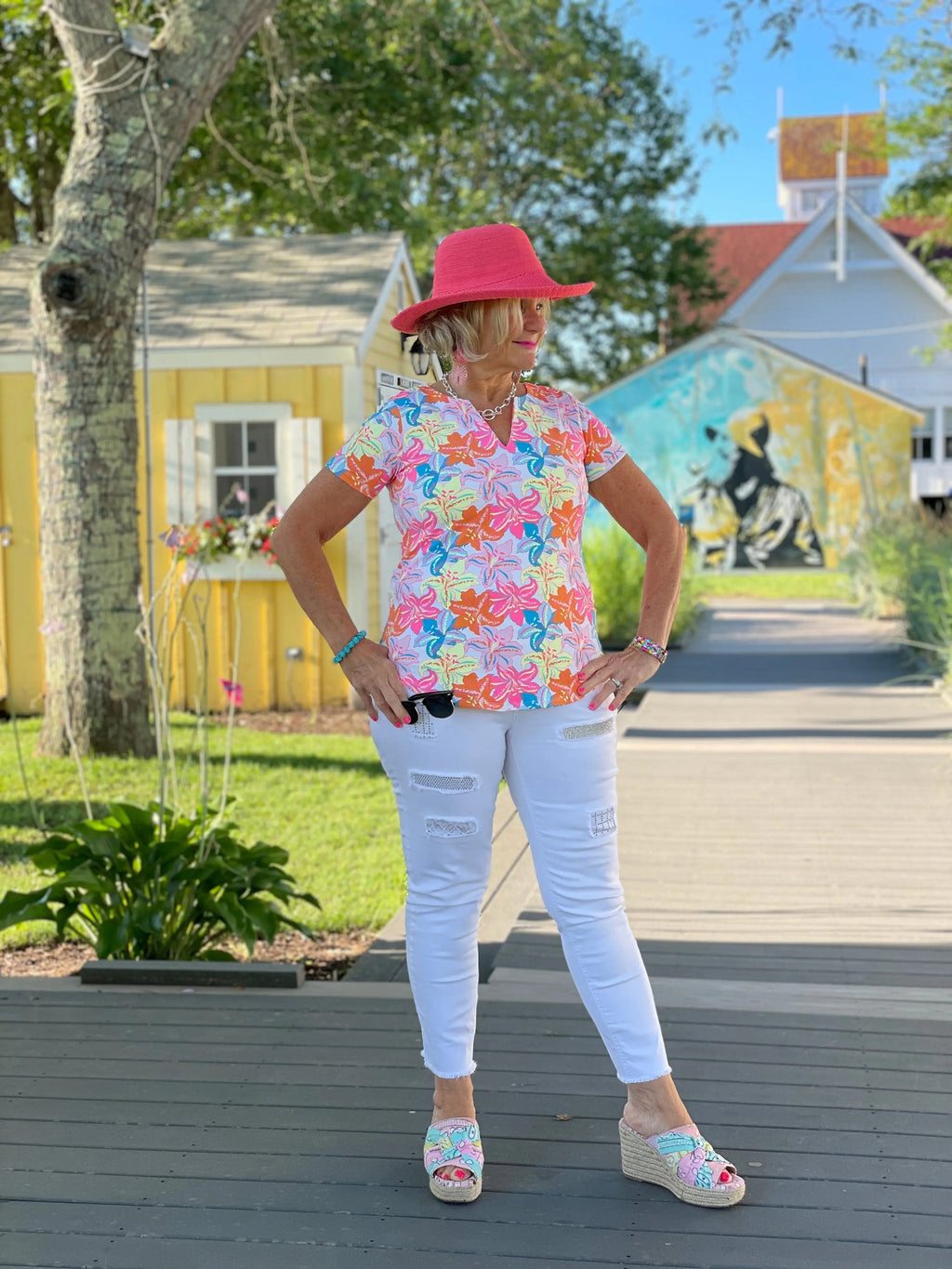 PALM BEACH GARDEN SHORT SLEEVE TOP