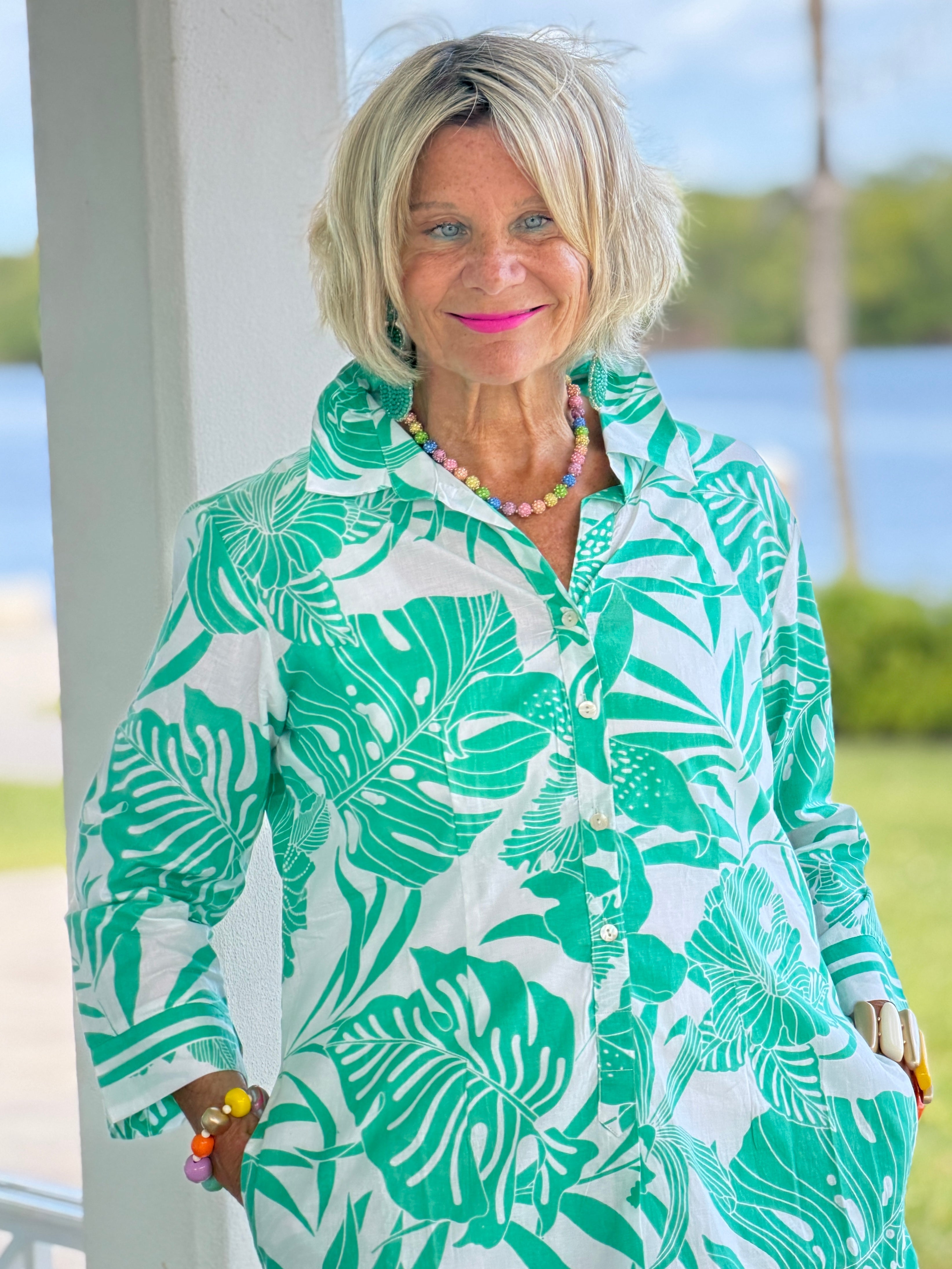 Malachite Green Corfu Shirt Dress