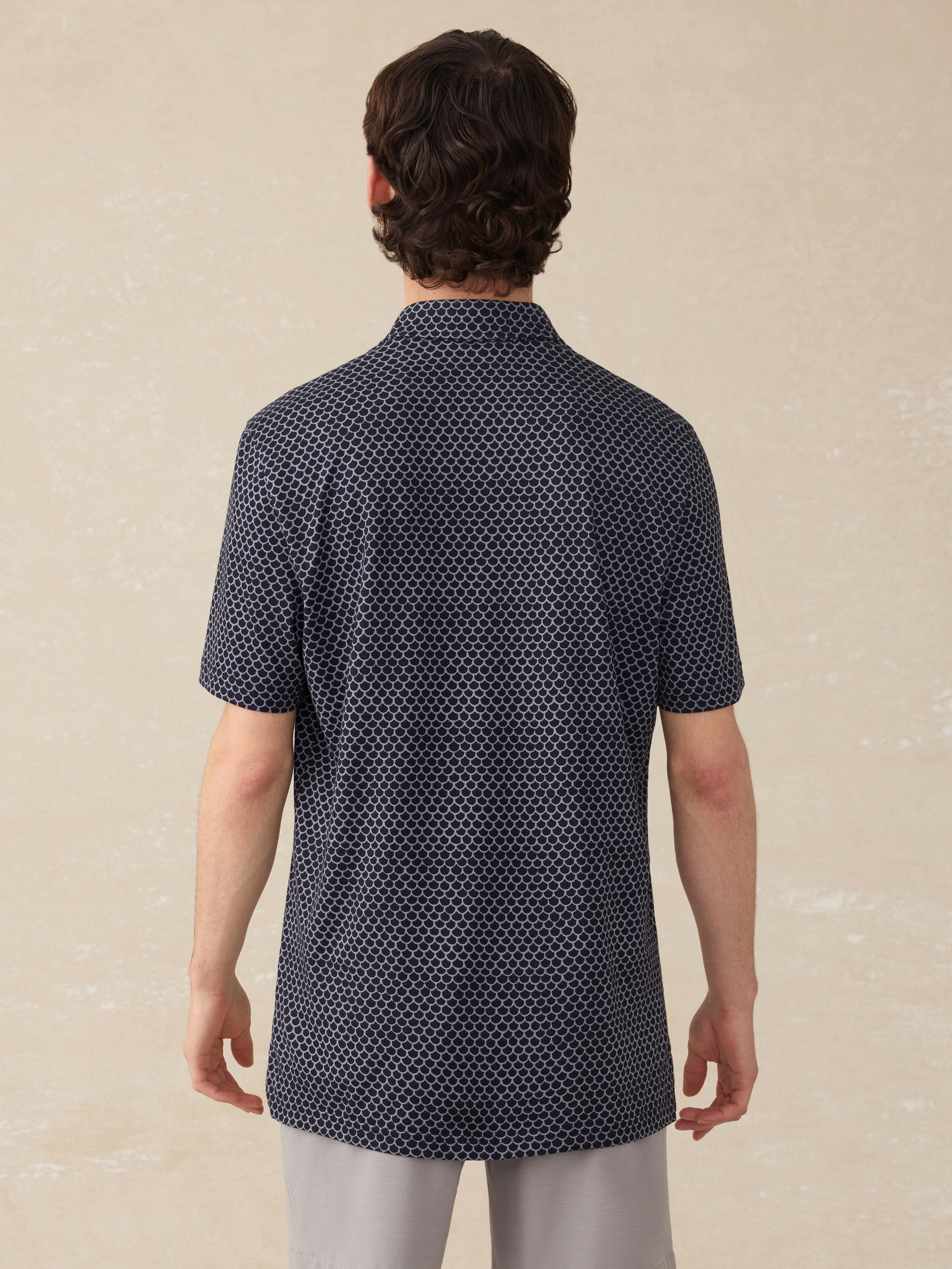 Short-Sleeve Movement™ Pique Polo - Midnight Fishscale