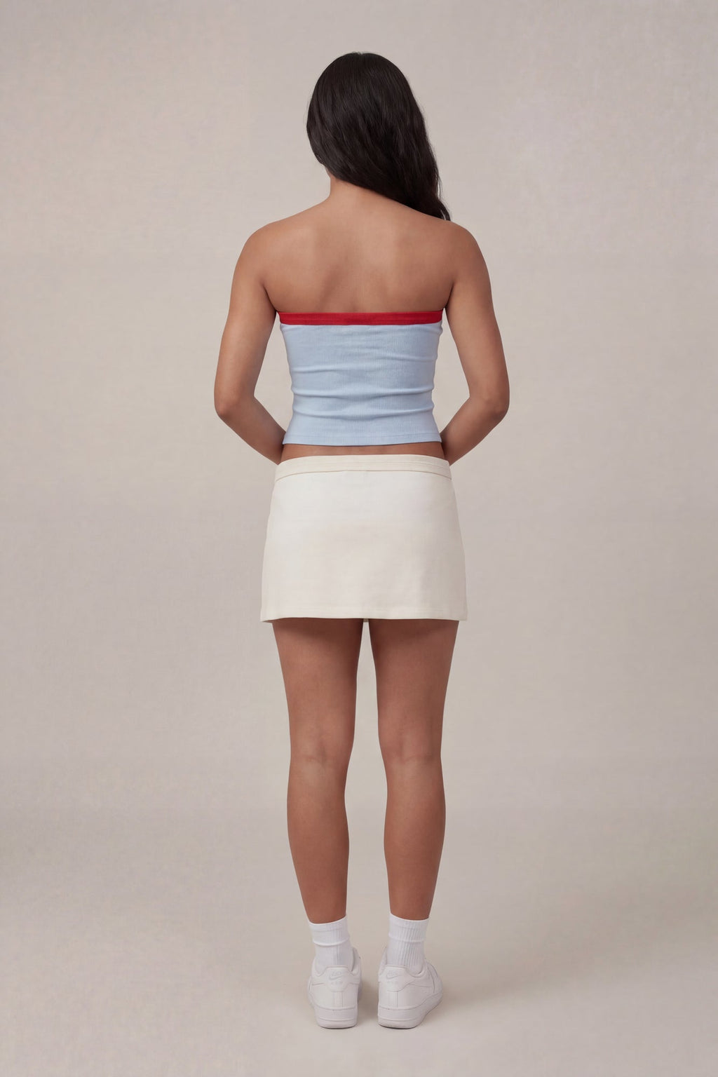 Graphic Drawstring Tube Top