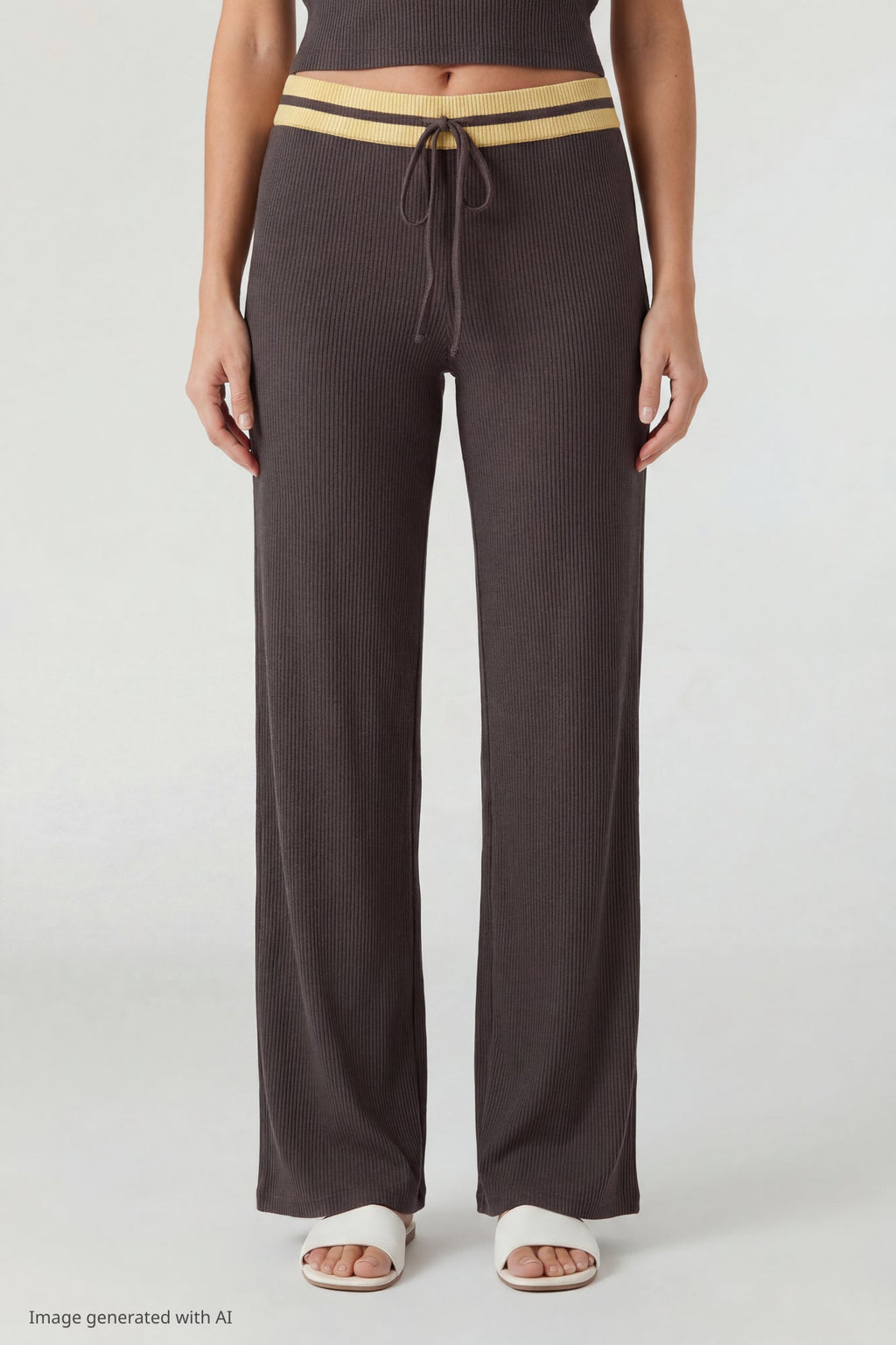 Striped Waist Wide Leg Pant