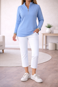 PERRIWINKLE ZIPPER TOP