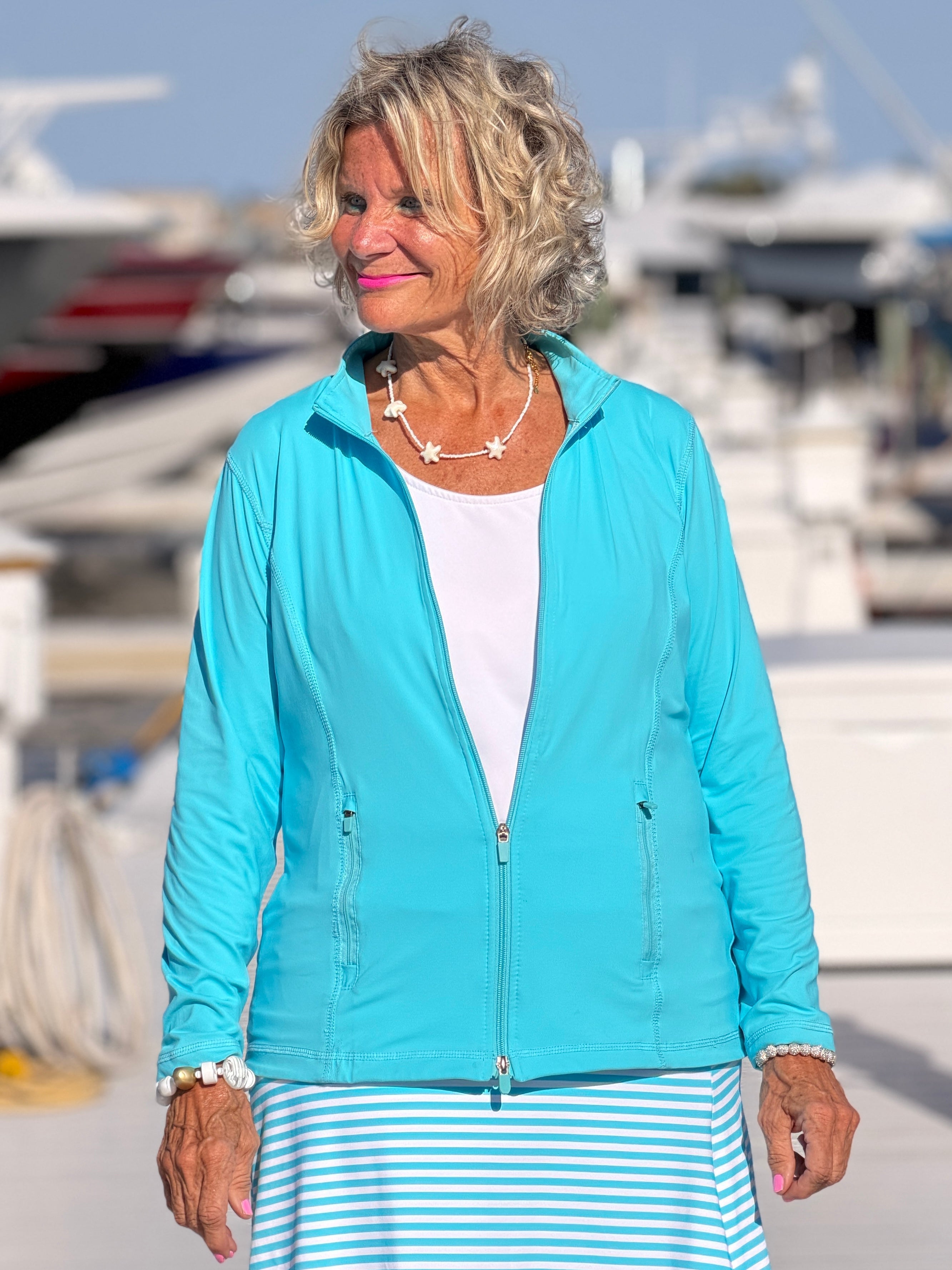 OCEAN BLUE STRIPED SKORT