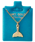 Made In USA Mini Whale Tail Necklace Gold or Silver